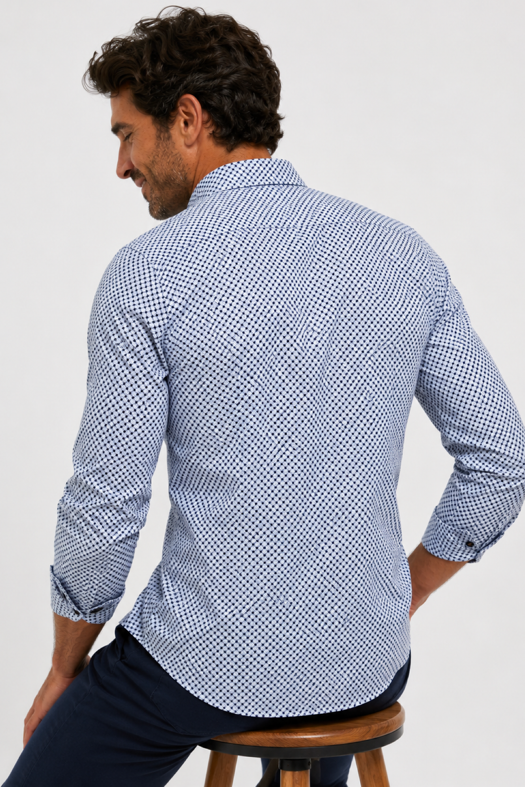 Geometric-print casual shirt