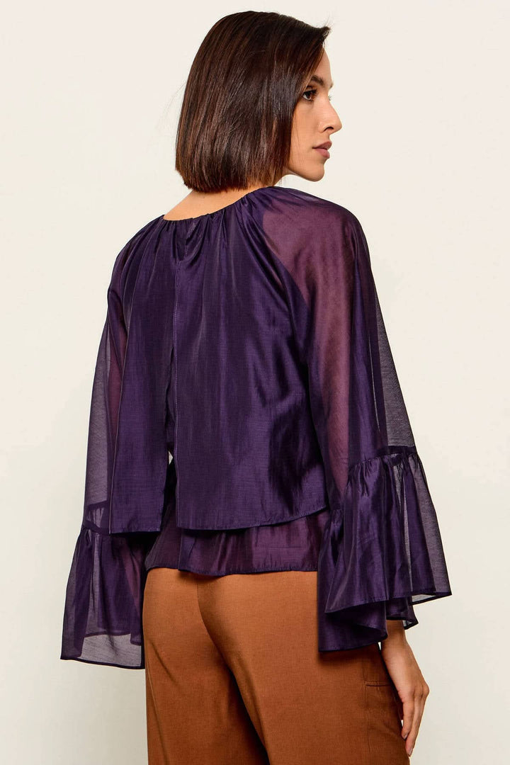 Blouse à manches amples en voile