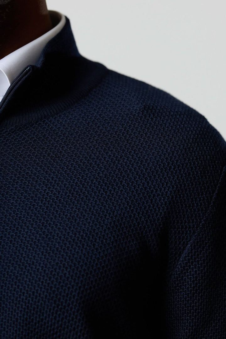 Cardigan zippé en maille texturée