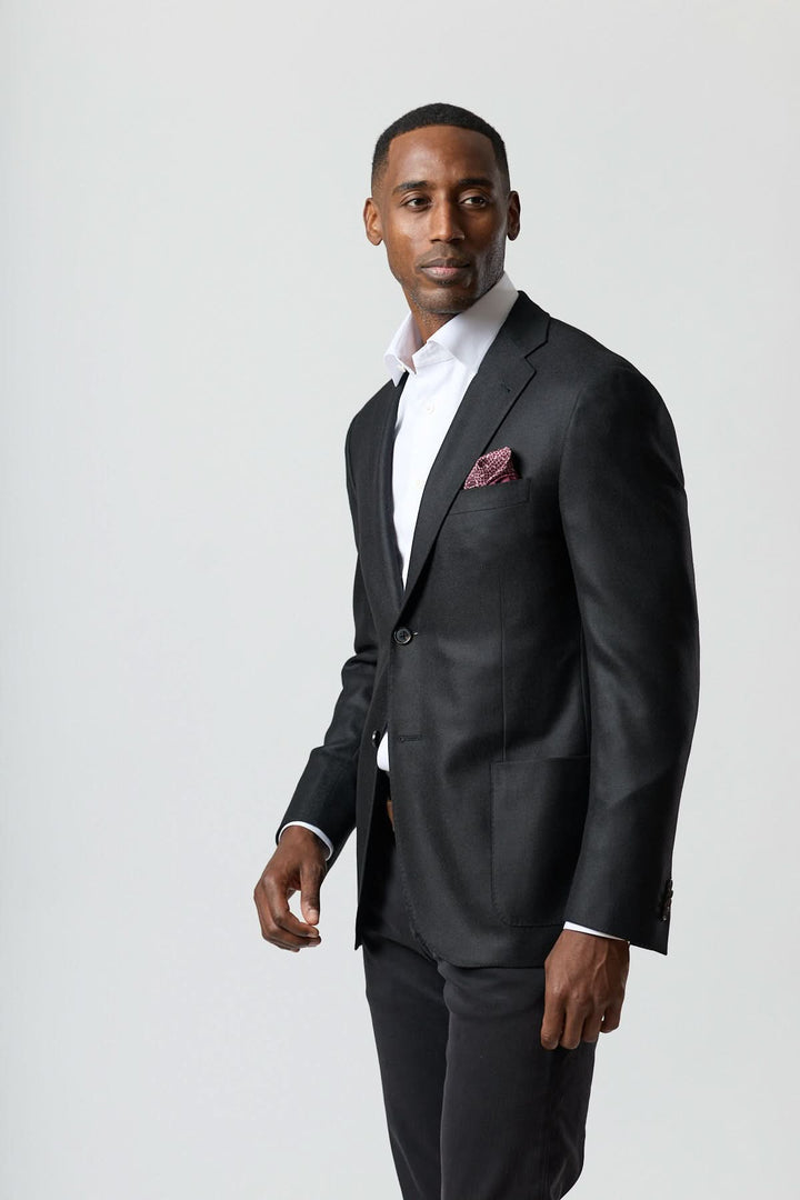 Veston en laine et cachemire noir