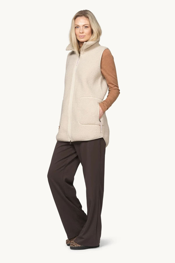 Veste longue sans manches en sherpa pour femme Ilse Jacobsen