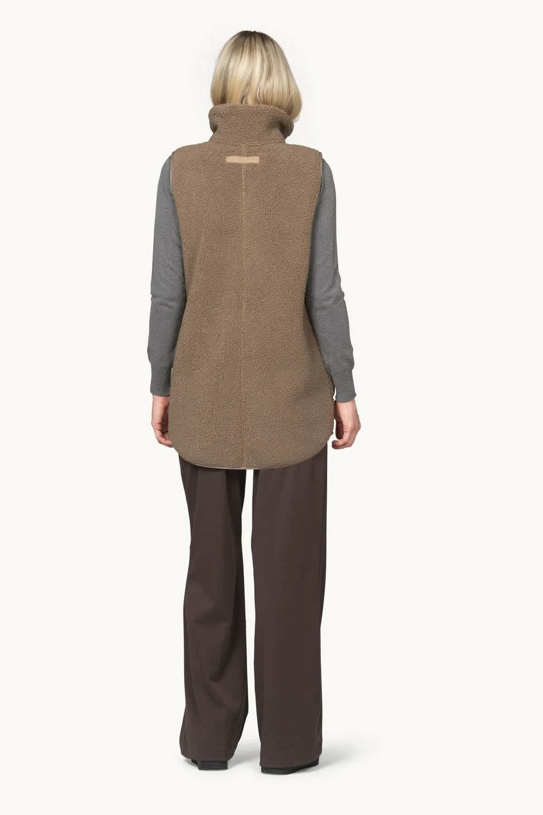 Veste longue sans manches en sherpa pour femme Ilse Jacobsen