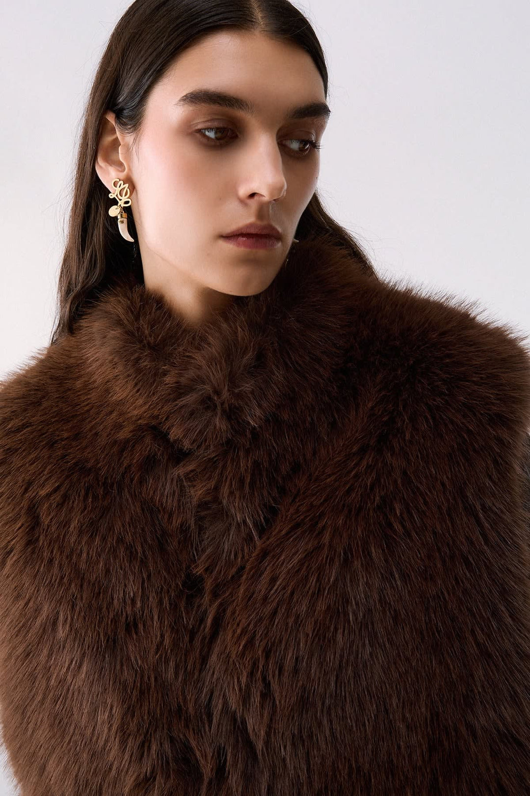 Veste sans manches effet fourrure pour femme liujo