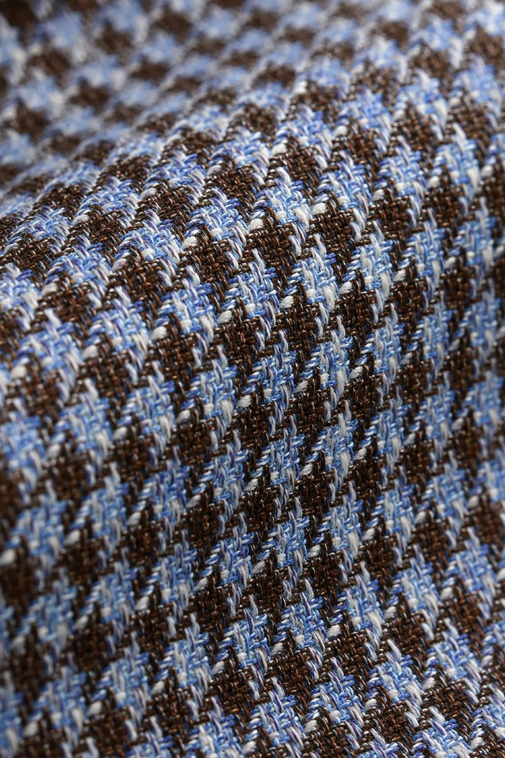 Vue de face veston micro-motif Jack Victor pour homme gris avec poches à rabat - Valérie Simon