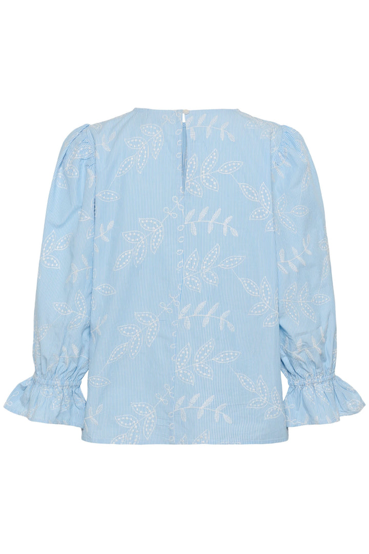 Marlee Embroidered Blouse with Three-Quarter Sleeves