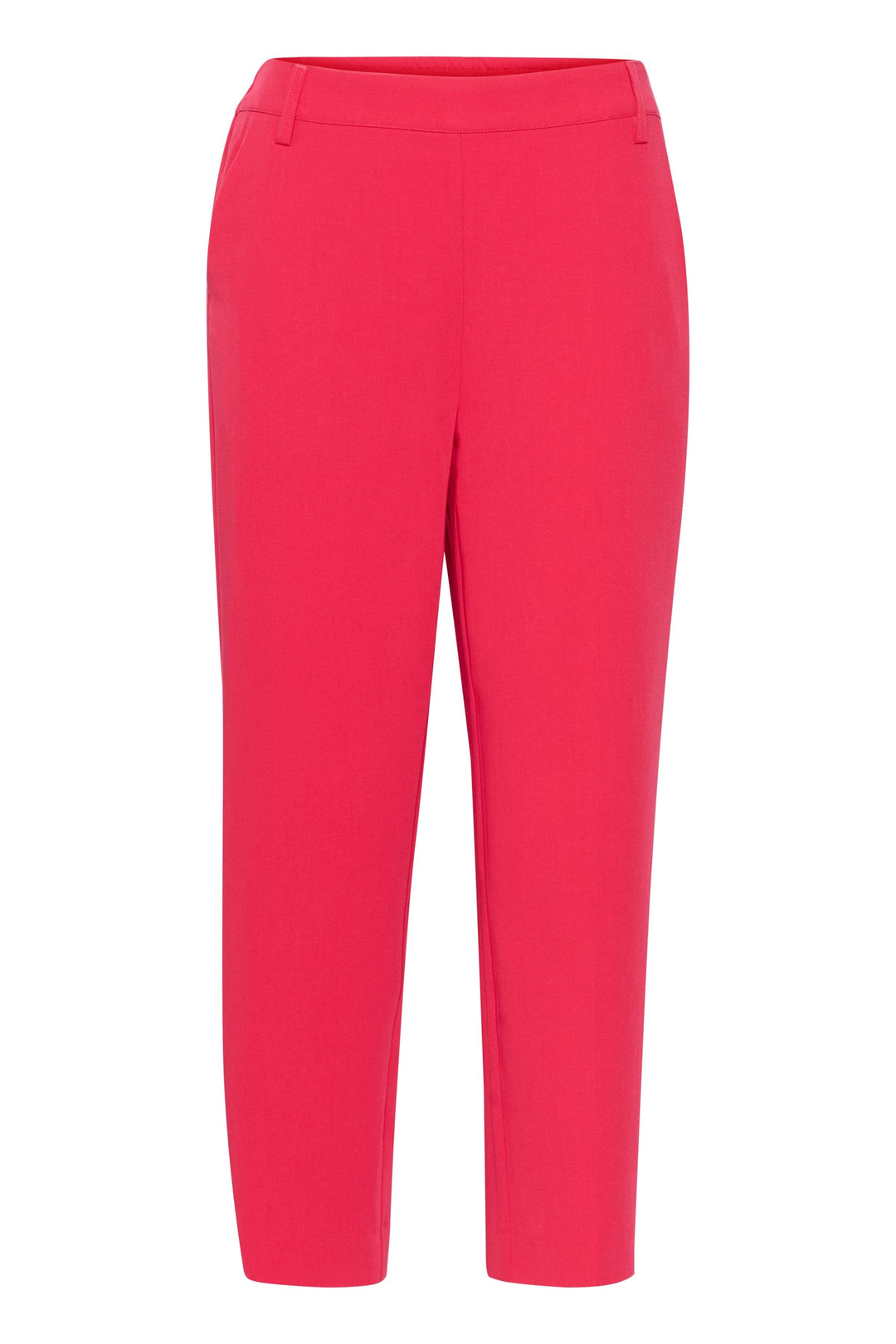 Pantalon court sakura rose pour femme, confortable avec jambe étroite et poches élégantes.