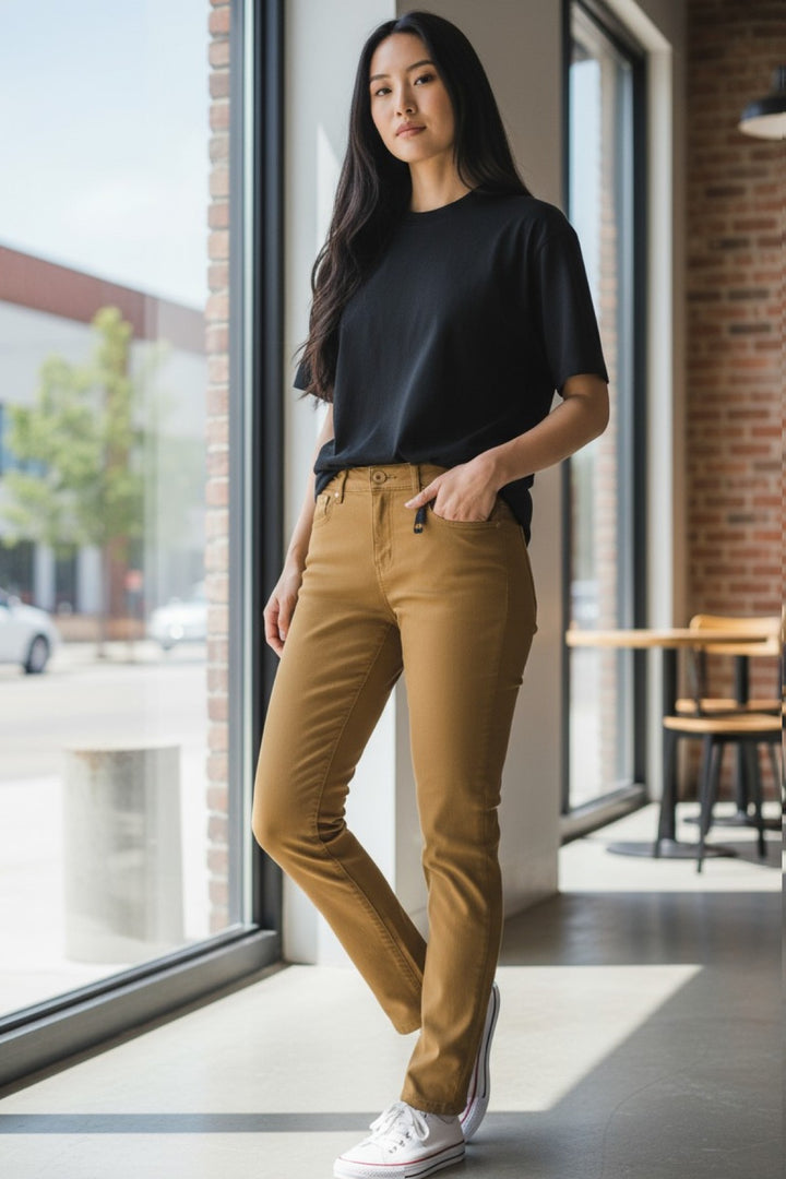 Jean slim à taille mi-haute