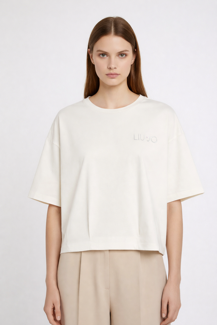 T-shirt oversize avec logo brodé