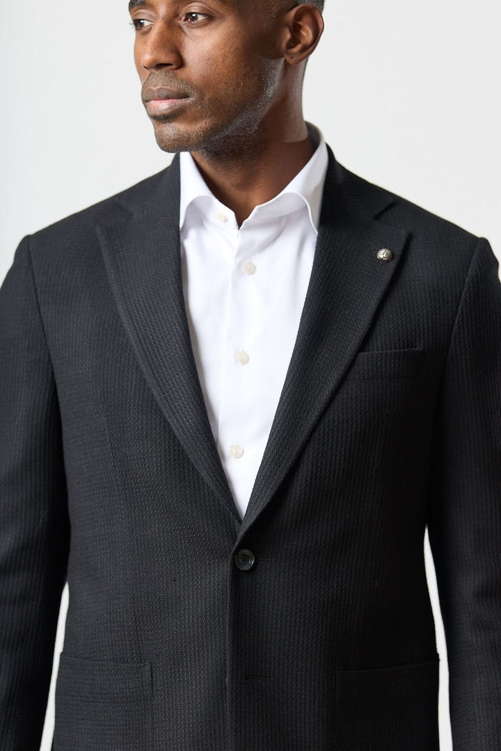 Veston texturé déstructuré deux boutons