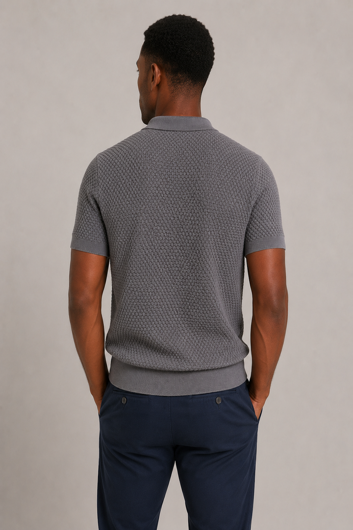 Polo texturé en coton