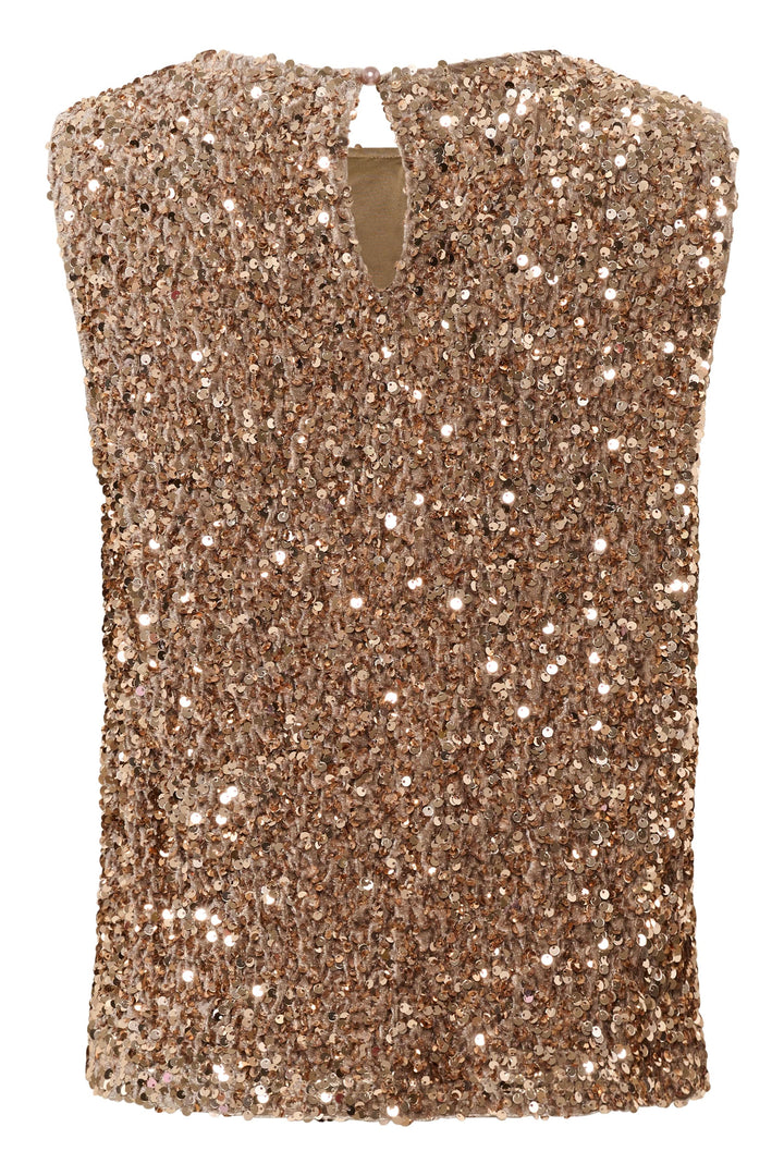 Camisole Palia en paillettes, haut sans manches, chic et élégant pour des occasions festives.