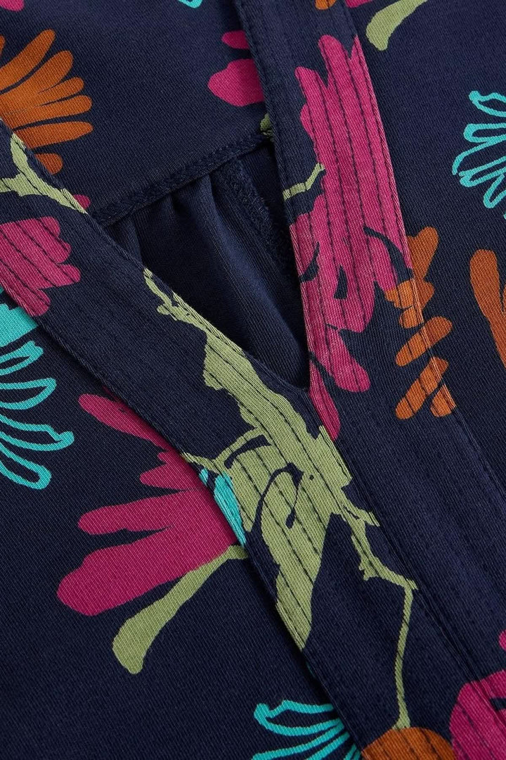 Robe droite imprimée col tunisien