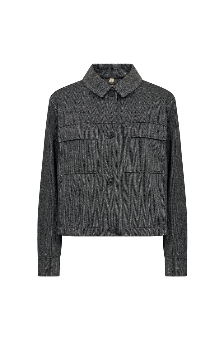 Hebe short herringbone-pattern blazer 