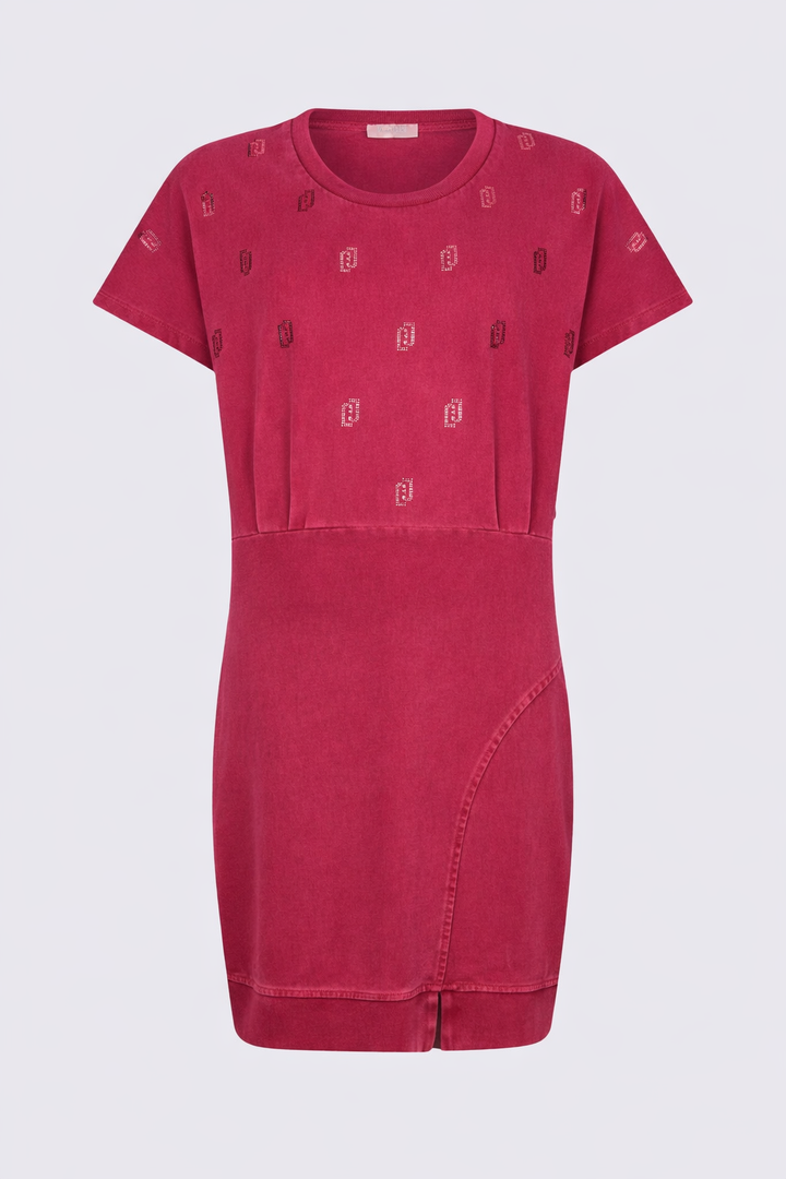 Robe courte en jersey avec strass Liu Jo Sport