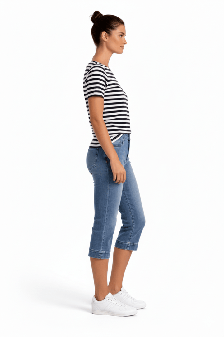Jeans capri ajusté