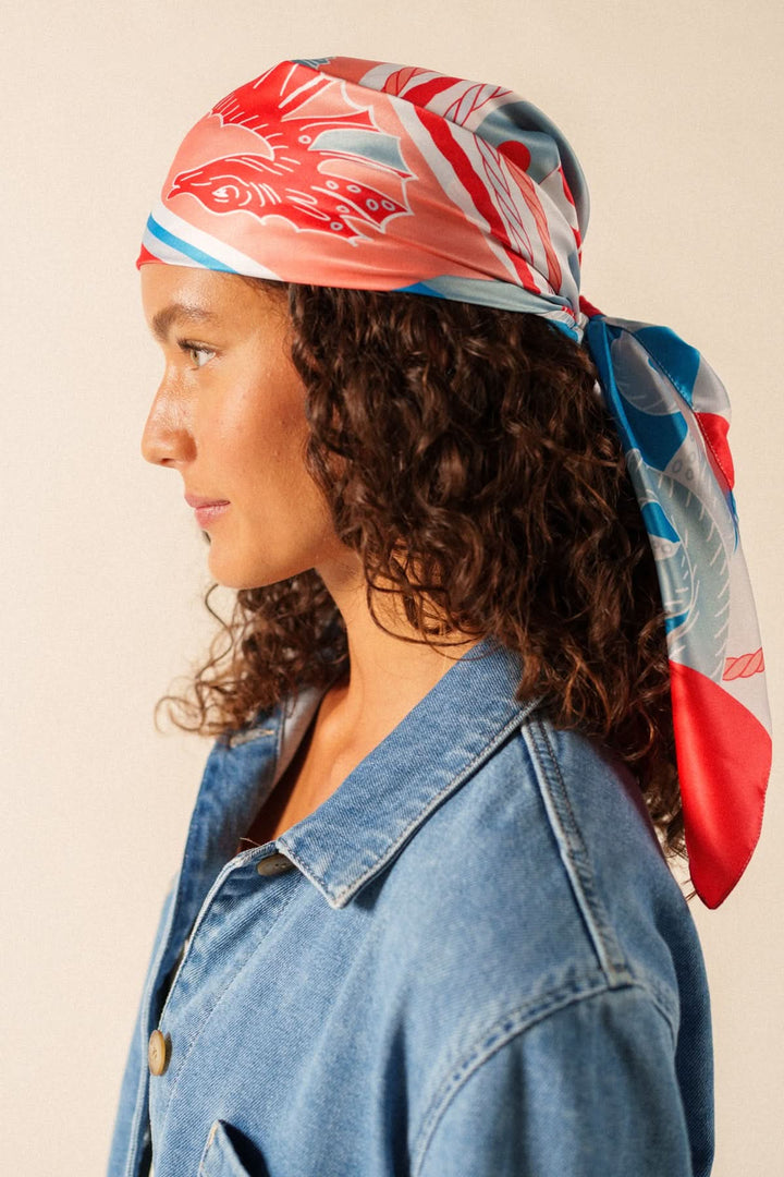 Foulard CARRE FOND MARIN