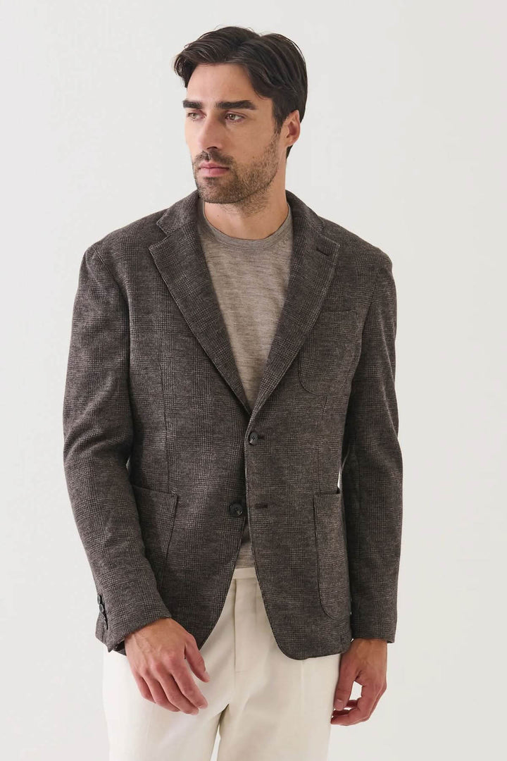 Blazer à deux boutons en laine à carreaux