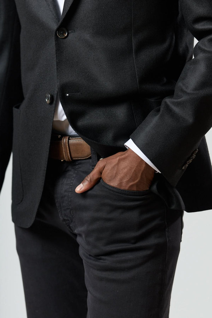 Veston en laine et cachemire noir