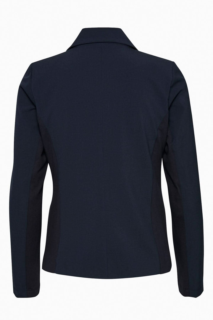 Veston Blazer Kajillian, arrière avec col, coupe régulière et manches longues, en tissu chic.