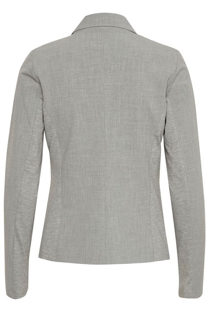 Veste Blazer Kajillian vue arrière, couleur grise, coupe régulière parfaite pour le bureau.