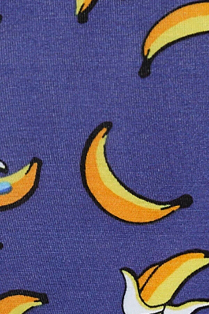 Imprimé de bananes colorées sur fond violet pour boxer confortables et respirants.
