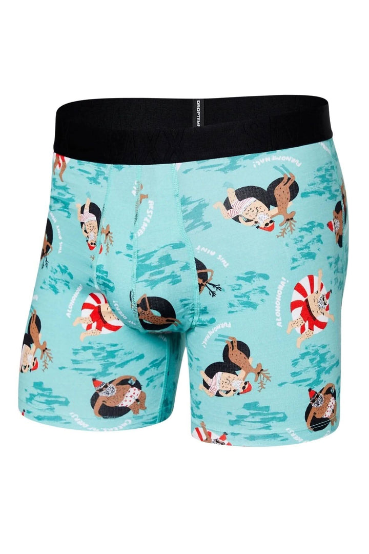 Boxers colorés avec motif de Père Noël en vacances, parfaits pour des cadeaux festifs et amusants.