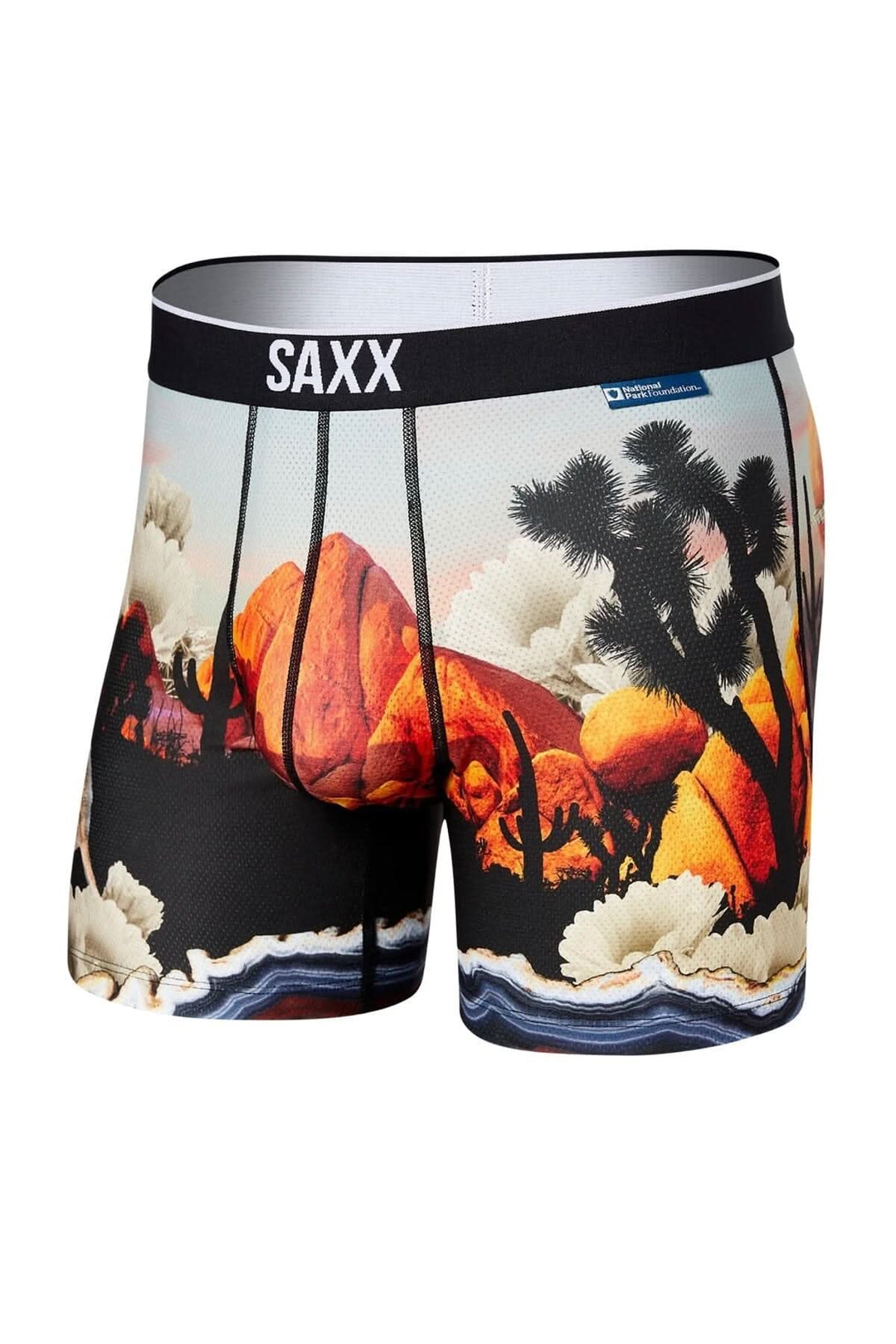 Boxer Volt Joshua Tree avec motif paysage coloré, idéal pour l'entraînement, en maille respirante et ajustée.