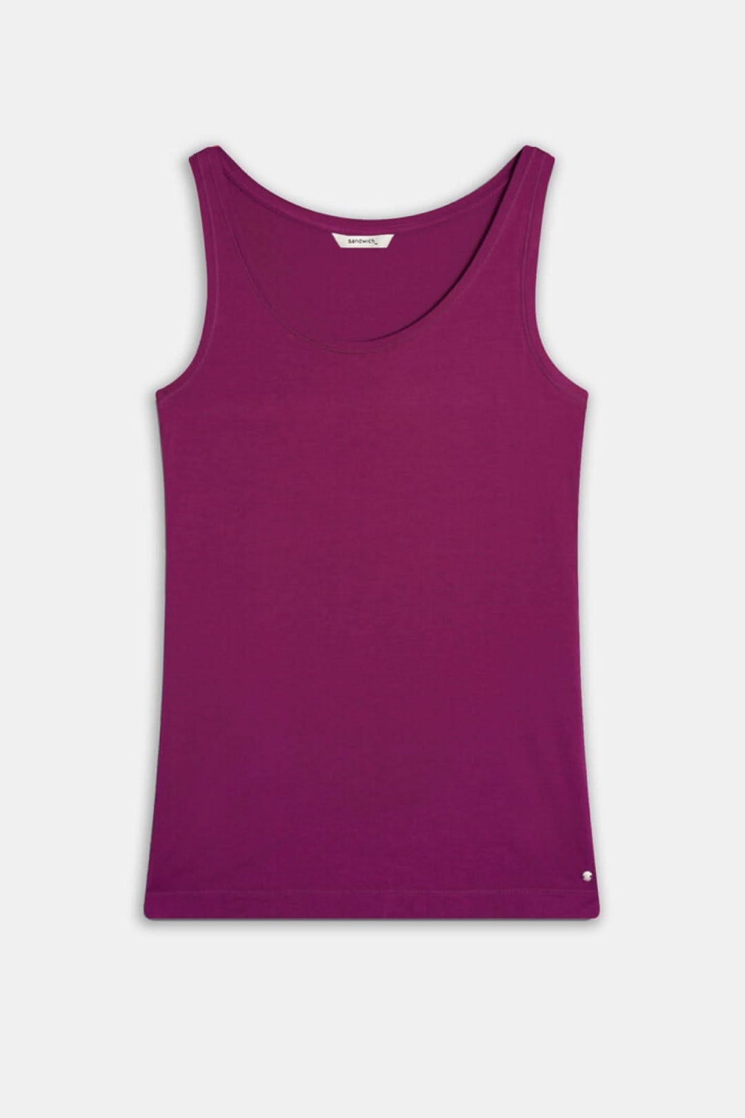 Camisole d'été sans manches en couleur prune, confortable et basique pour un stylisme polyvalent.