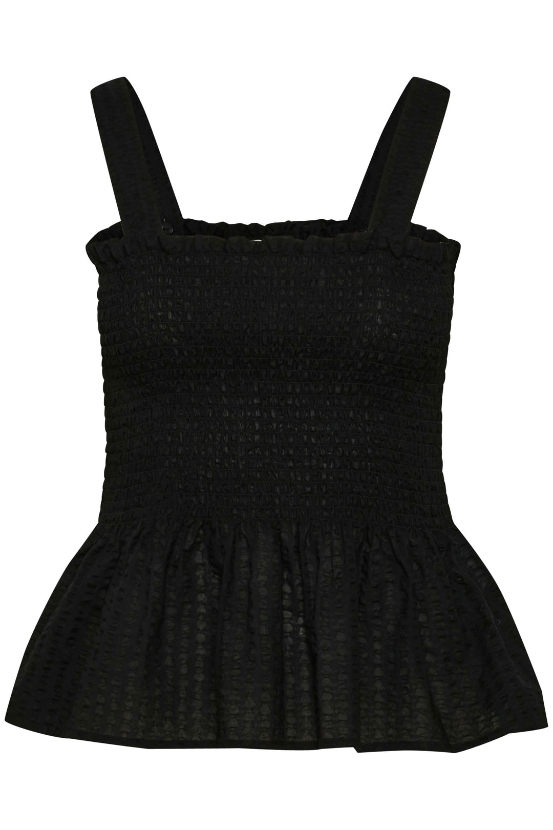 Camisole Stevie noire à bretelles larges, partie supérieure en nid d&