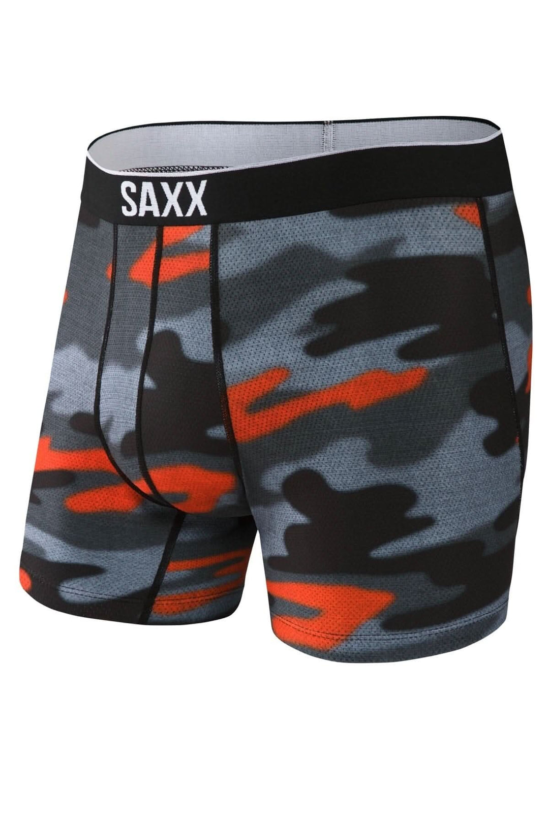 Caleçon Saxx camouflage Hazy en maille respirante, coupe ajustée, idéal pour les entraînements sportifs.