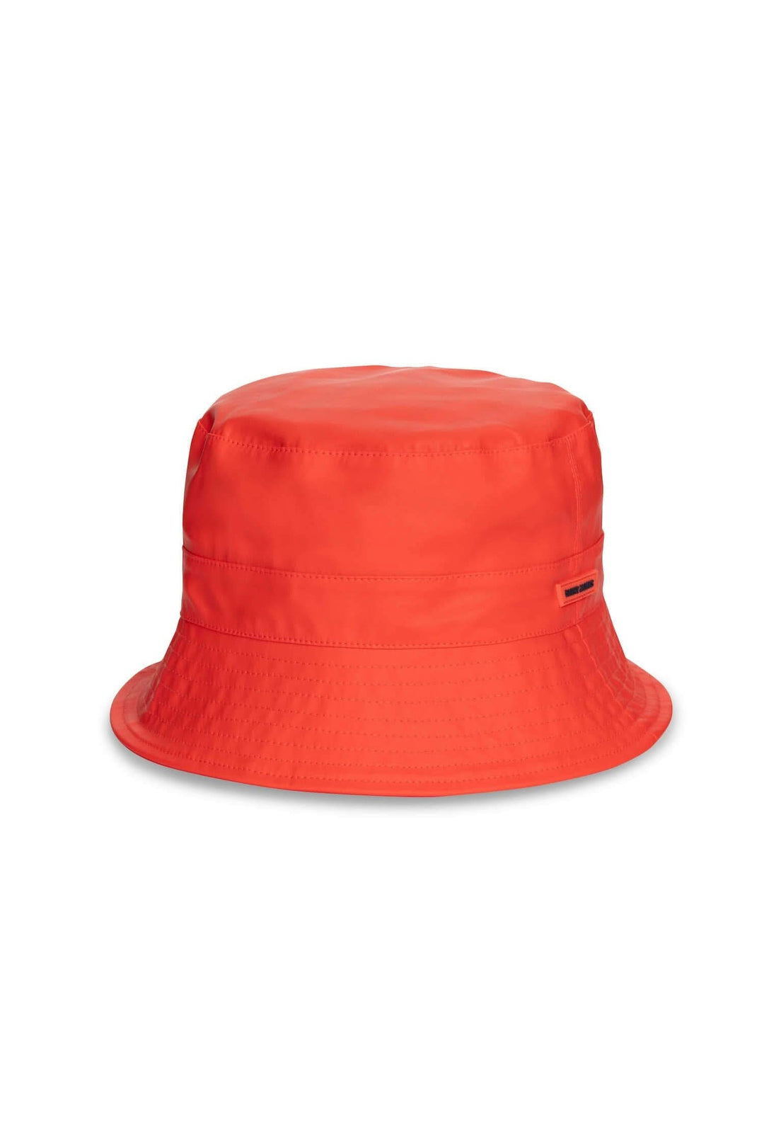 Chapeau bob en polyester waterproof rouge, parfait pour les journées pluvieuses.