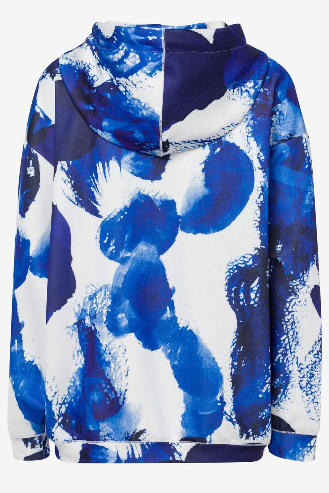 Sweat-shirt pour femme Fayne à capuche avec motif abstrait bleu et blanc, collection BRAX LAB.