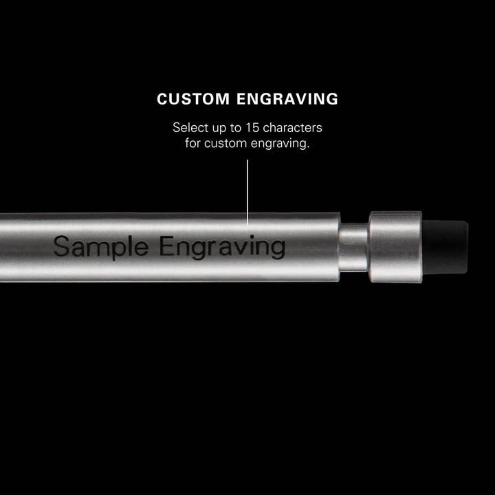Détails sur le crayon Modern Fuel avec options de gravure personnalisée jusqu'à 15 caractères.