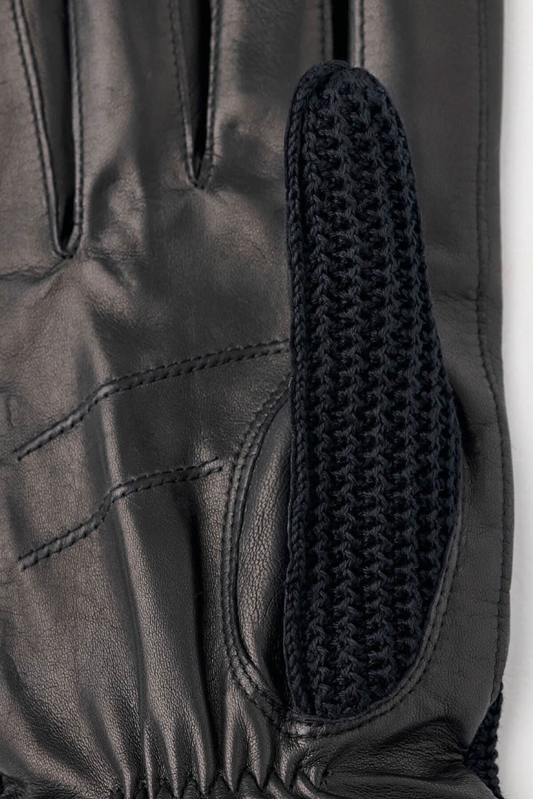 Gant en cuir Adam avec dos en crochet de coton pour l'automne et l'hiver, doublure en laine.