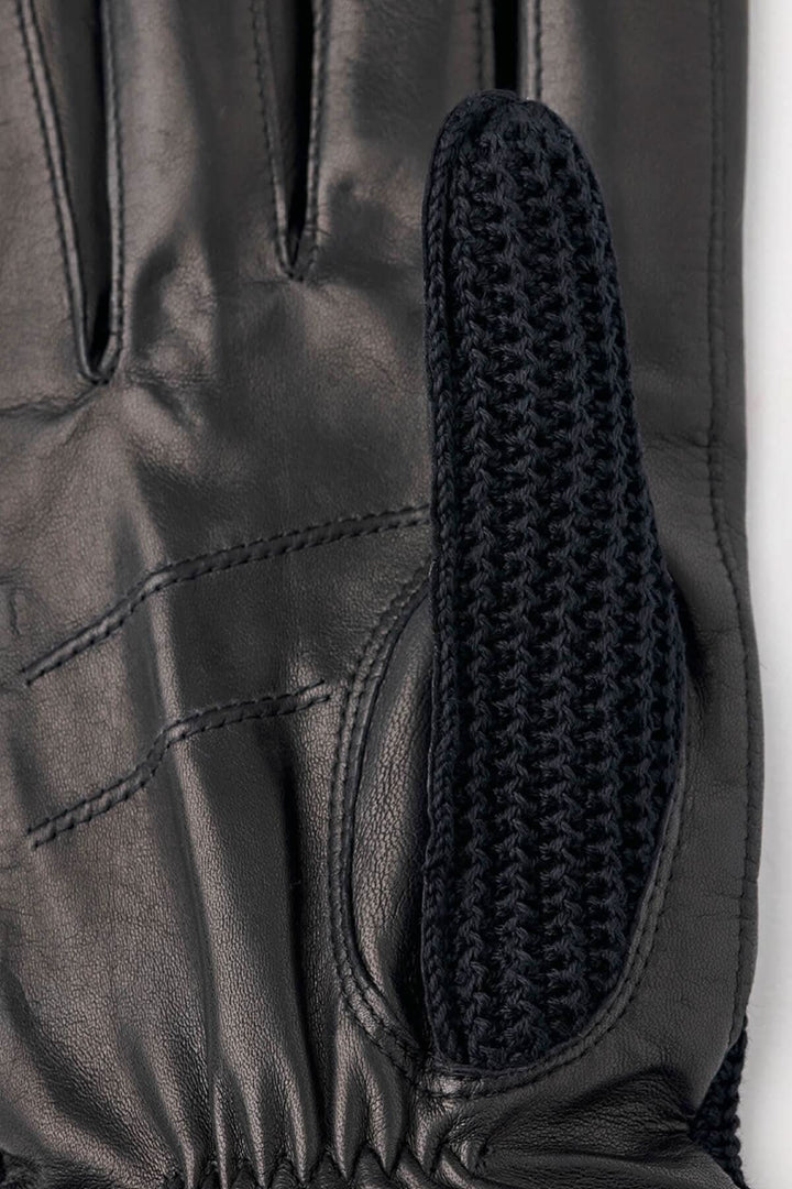 Gant en cuir Adam avec dos en crochet de coton pour l'automne et l'hiver, doublure en laine.