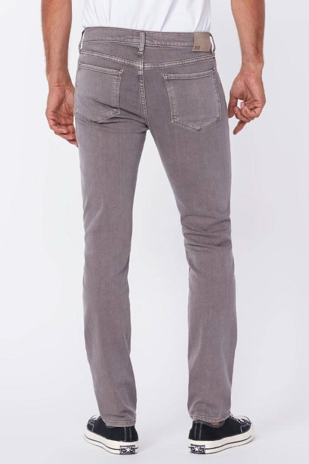 Jean Paige Lennox slim fit jeans in gray, showcasing rear view and stylish side pockets.