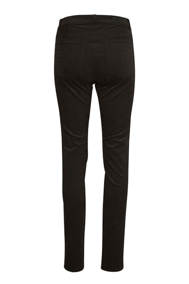 Jean Rylie noir avec coupe ajustée et poches, vue arrière, 97% coton, 3% élasthanne.