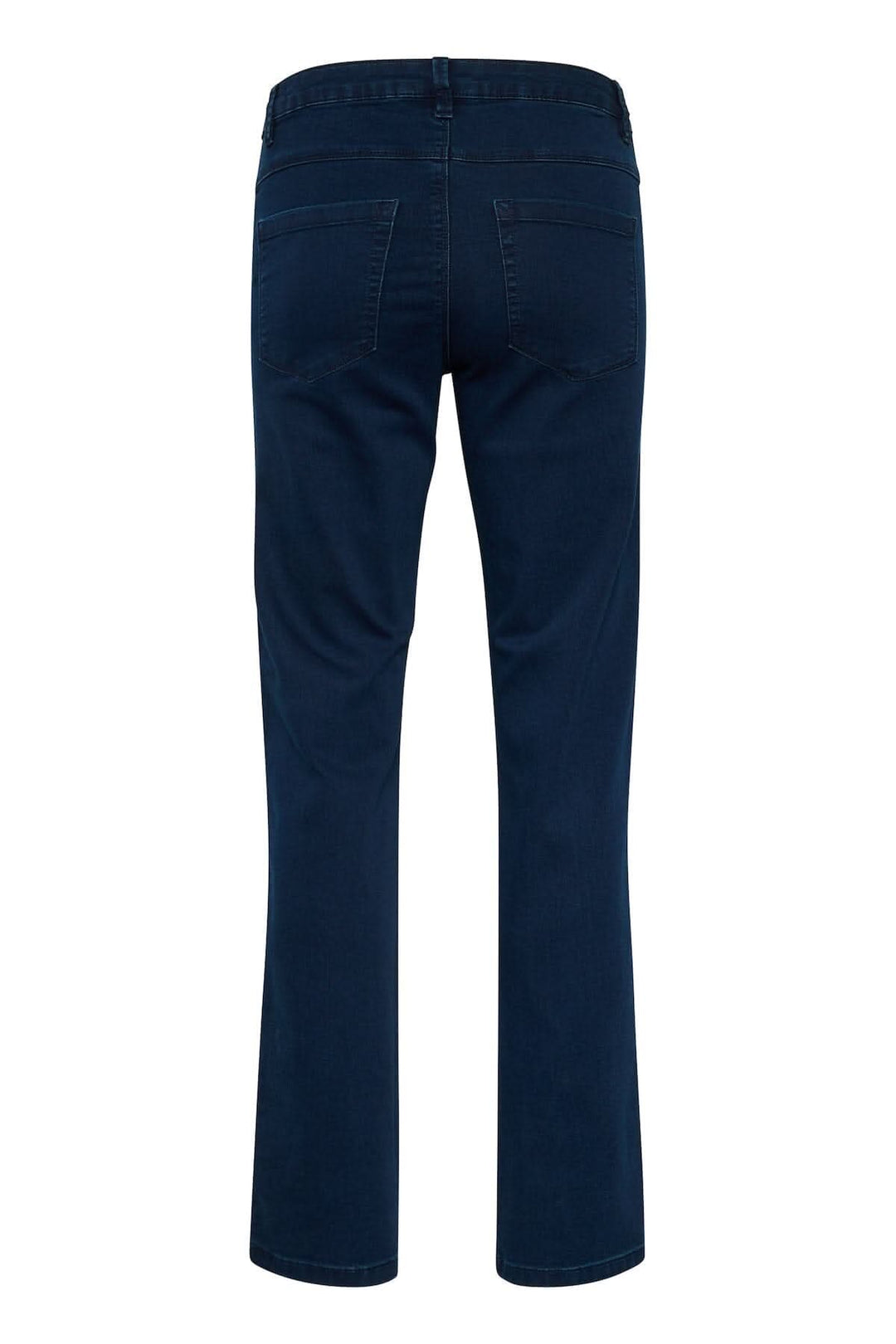 Jeans Vicky avec coupe régulière, vue arrière, style cinq poches, couleur bleu.