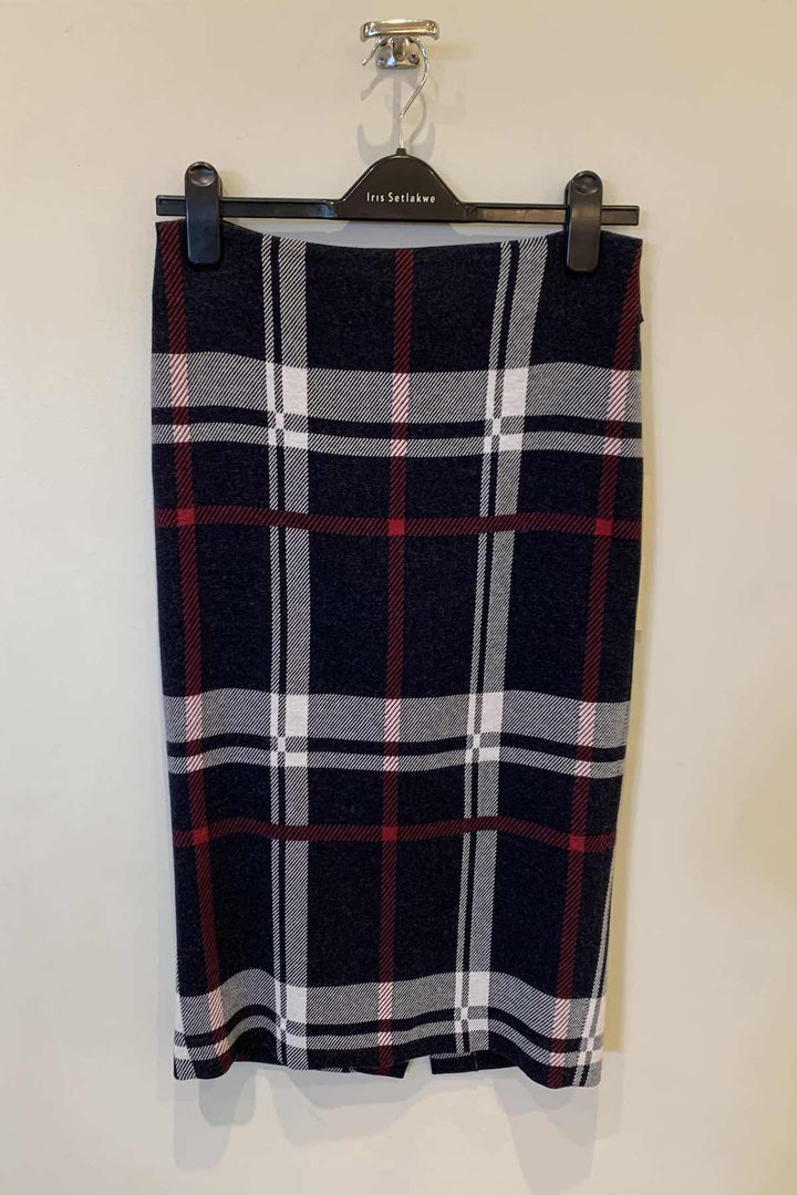 Jupe à carreaux Iris Setlakwe en viscose, laine et élasthanne, pattern classique, élégante et confortable.