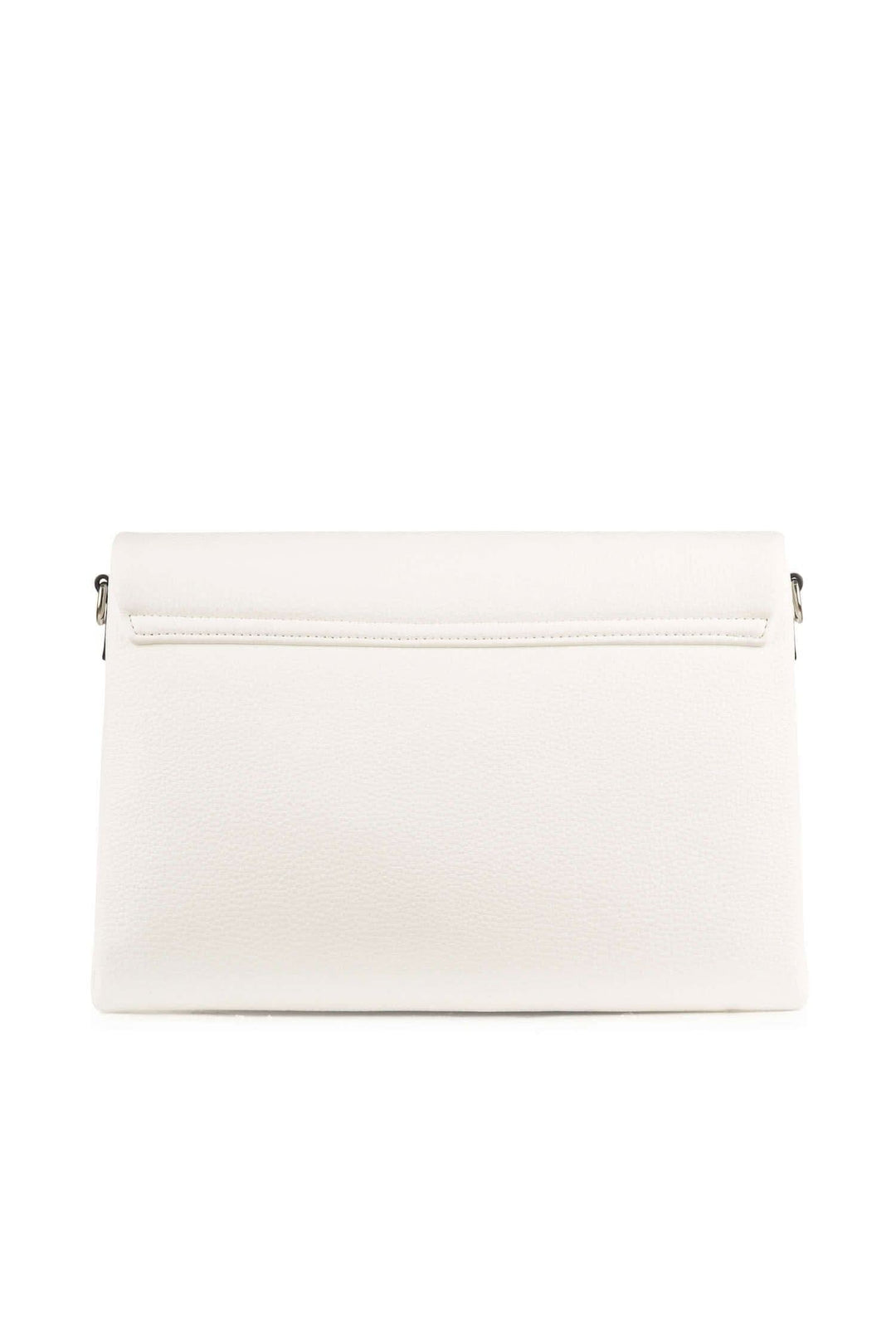 Sac à main blanc élégant avec fermeture éclair au dos, parfait pour un style moderne et chic.