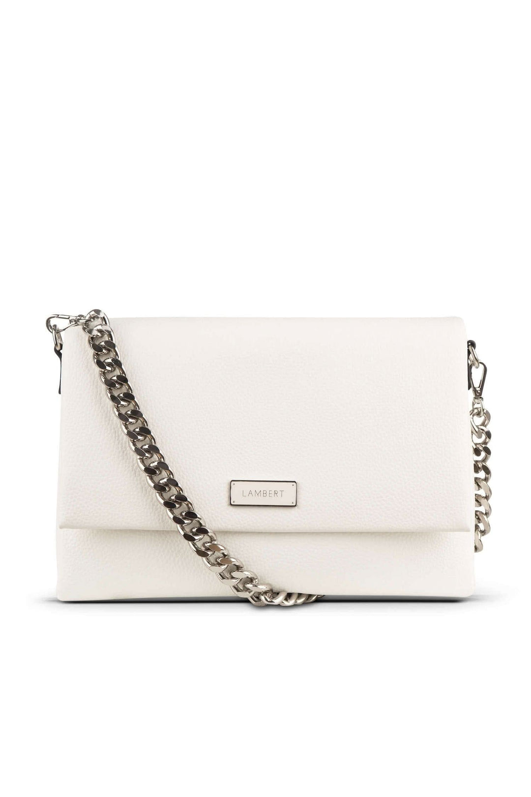 Sac à main Le Valeria blanc avec chaîne métallique, élégant et fonctionnel pour un style moderne.