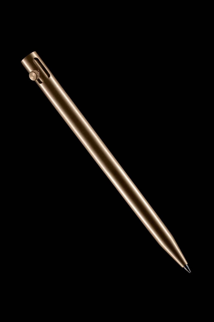 Stylo Modern Fuel en métal bronze, design élégant sans pièces plastiques, recharge Pilot G-2.