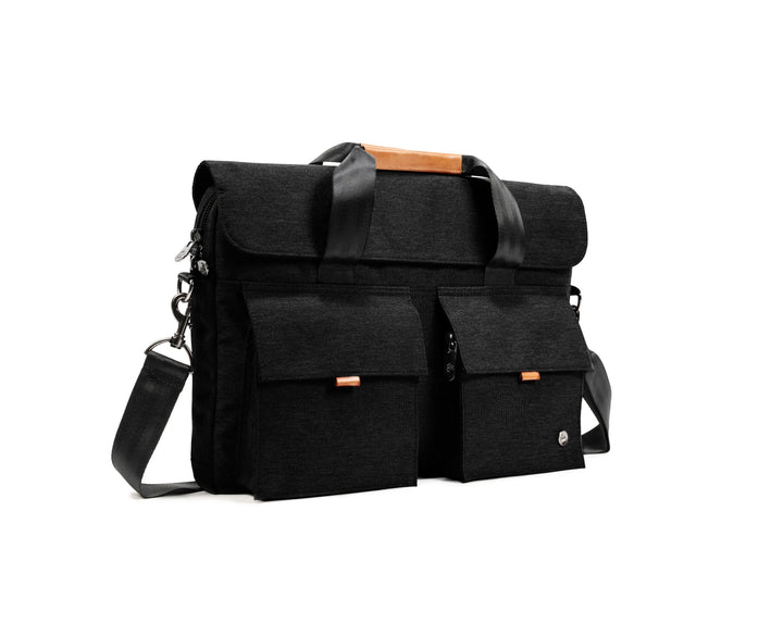 Sac messager PKG Richmond 10L, noir, compartiments pour ordinateur 16" et organisation pratique.