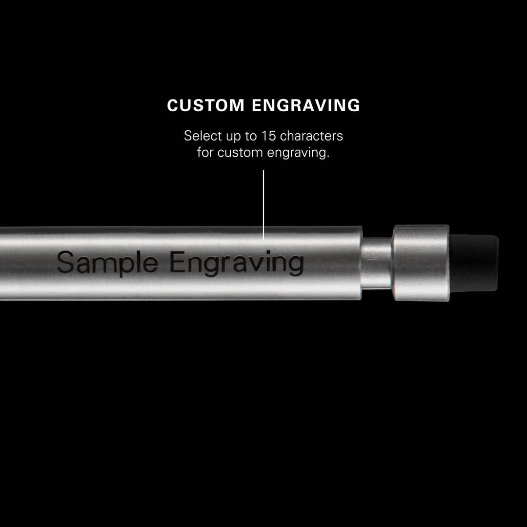 Crayon Modern Fuel avec gravure personnalisée, montre l'option de 15 caractères pour personnalisation.