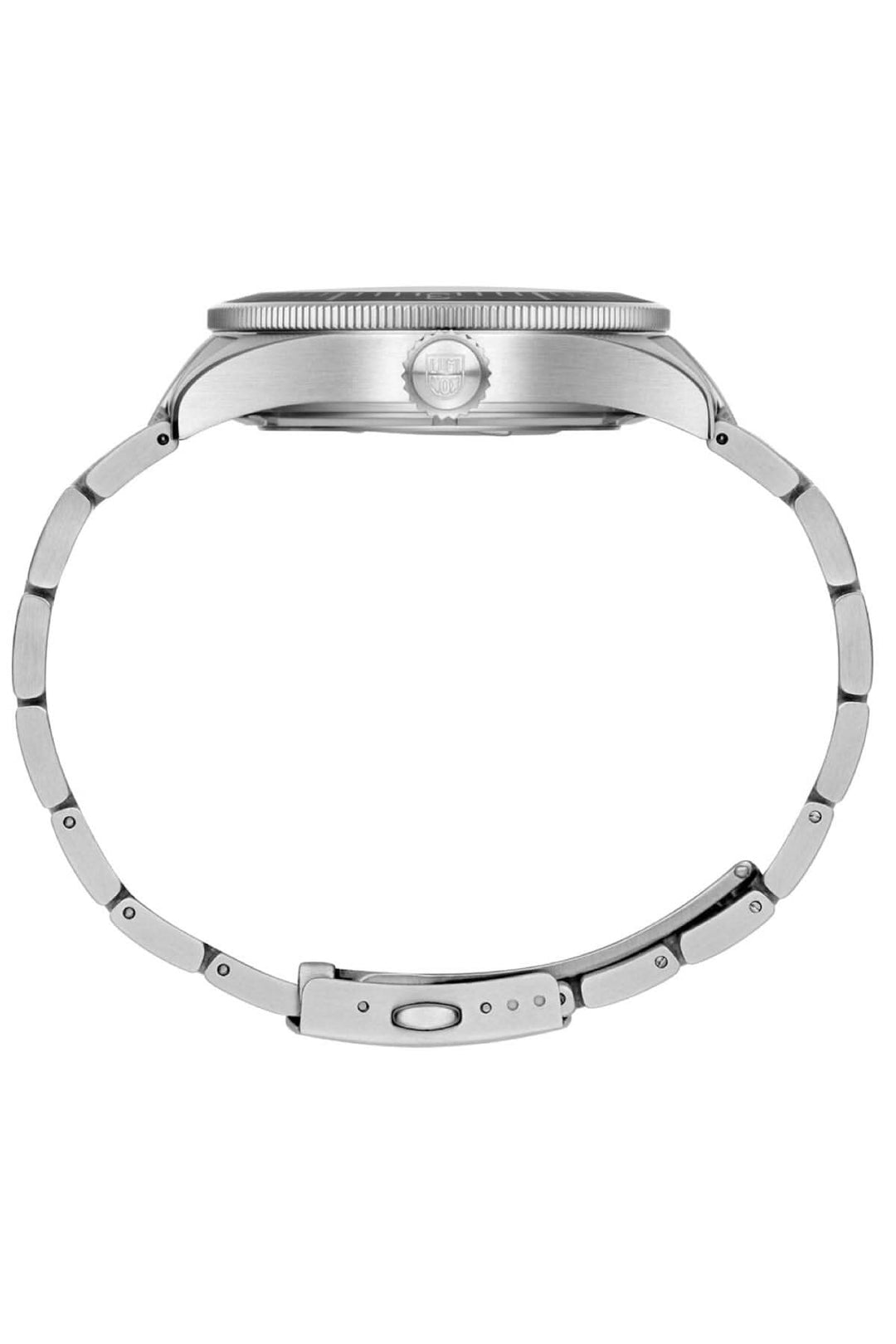 Cadran de la montre Constellation 9601.M avec bracelet en acier, vue latérale présentant le design élégant.