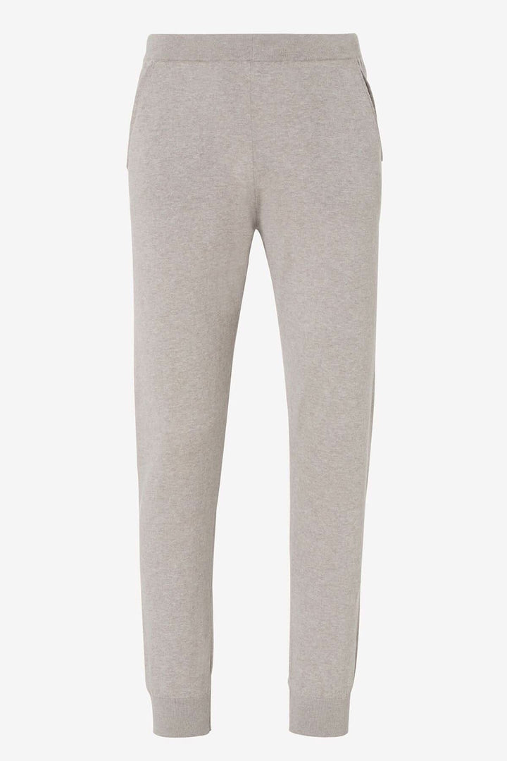 Pantalon d'intérieur en coton et cachemire gris de Corneliani, coupe classique, cordon de serrage.