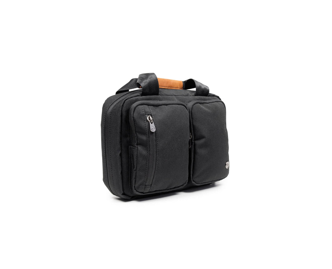 PKG Simcoe recycled accessories bag with weather-resistant fabric and organized compartments.