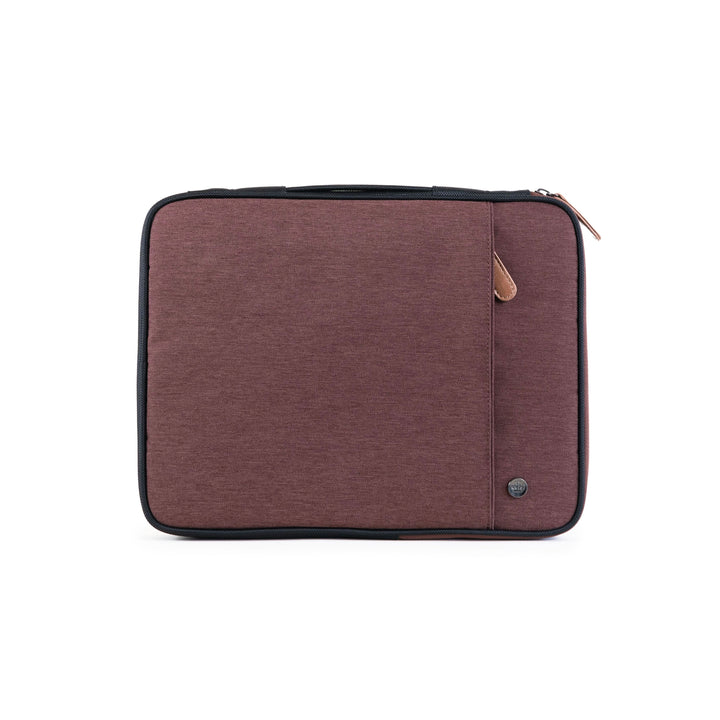 Pochette pour ordinateur portable PKG Stuff en polyester, adaptée pour ordinateurs de 13" à 16", couleur marron.