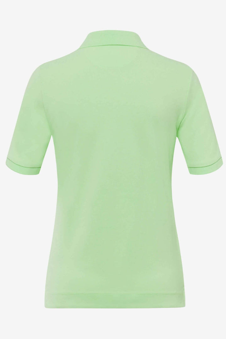 Polo Cleo vert clair en tissu piqué, vue arrière, offrant confort et respirabilité pour un style estival.