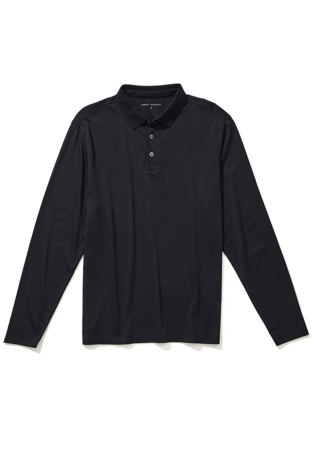 Polo Georgia noir à manches longues en coton Pima, ultra confortable et durable.